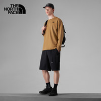 预北面UE纯色LOGO纯棉宽松长袖T恤男透气TheNorthFace|7WBM 173/棕色