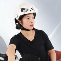 绿源（Luyuan）3C认证头盔大头围电动车摩托车骑行半盔熊猫个性男冬季帽 灰色【3C透明短镜】新国标A类