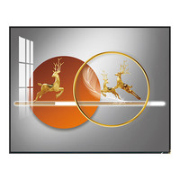 纳仕德 DMQ339 电表箱装饰画免打孔简约上掀盖遮挡壁画 福禄呈祥55*45高