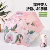 【黑胶防晒油画伞】迷你小巧随身便携防紫外线晴雨两用伞防晒雨伞