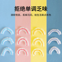 洁成一次性保鲜膜套食品级套罩家用彩条碗罩 彩条款200条