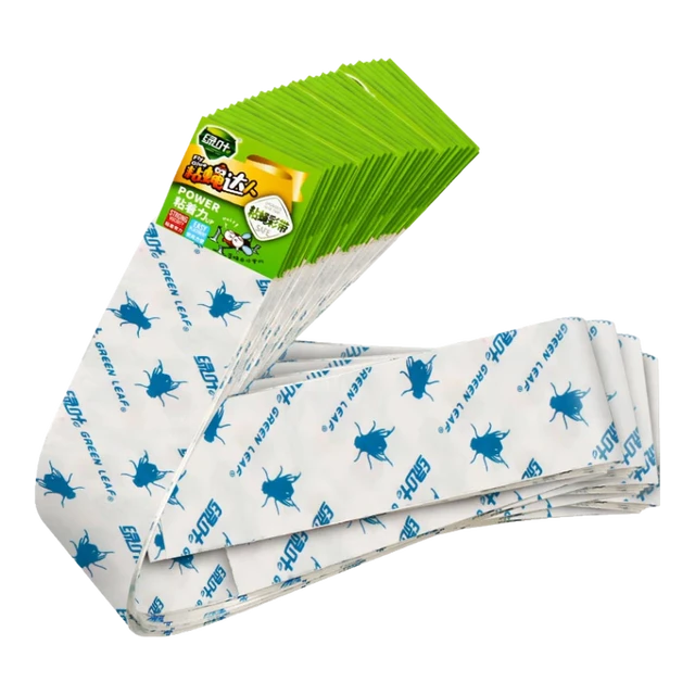 绿叶粘蝇条 粘苍蝇彩带 粘飞虫挂条15条装21256-15B