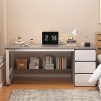 LISM创意家居家用台式卧室办公组合学习三抽收纳柜 胡桃色+黑架100CM 三抽