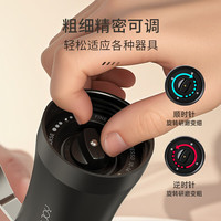 圆乐（circle joy）手摇磨豆机 咖啡豆研磨机手磨便携咖啡机手动磨豆机自动研磨粉机 乌金黑