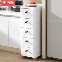 纳份爱抽屉式收纳柜子日式衣物储物柜儿童玩具整理箱塑料宝宝衣柜五斗柜 18面宽-白色【升级木板款】 五层