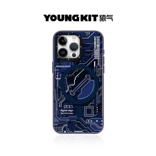 猿气 「科技」适用于苹果15Promax苹果手机壳iPhone15pro磁吸充电高级感保护套充电全包防摔壳 科技磁吸【电光蓝】 iPhone 13