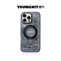 YOUNGKIT/猿气 磁吸充电 iPhone 15 Pro Max手机壳 旋转支架 曜石黑 PC