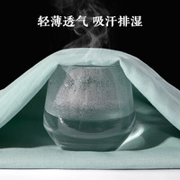 小猪班纳儿童中式套装2025男童中国风盘扣夏装洋气女童夏季名族风衣服 蓝/上爬熊猫右下 110 （体重30-38）