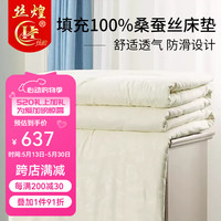 丝煌 蚕丝床垫褥子100%桑蚕丝床褥垫被透气防滑榻榻米床护垫宿舍单双人 填充蚕丝3斤[2143]
