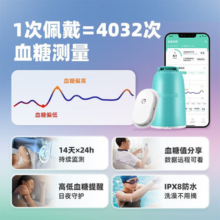硅基动感硅基动态血糖仪免扎针免采血动感持续血糖监测系统家用测试仪免校 硅基8枚【找客服领囤货价-保价30天】