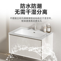 瑞尔特不锈钢浴室柜组合陶瓷一体盆家用卫生间洗漱洗脸盆柜 Y3006