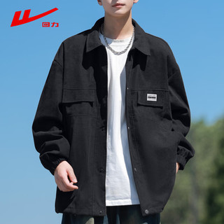 WARRIOR/回力 休闲百搭 男士夹克  XL (140-160斤) 黑色