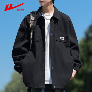  WARRIOR/回力 休闲百搭 男士夹克  XL (140-160斤) 黑色