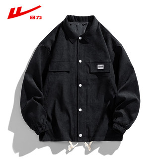  WARRIOR/回力 休闲百搭 男士夹克  XL (140-160斤) 黑色