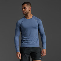 2XUIgnition系列圆领卫衣男秋冬季休闲保暖百搭速干吸湿跑步运动上衣 靛蓝色/银色反光 L