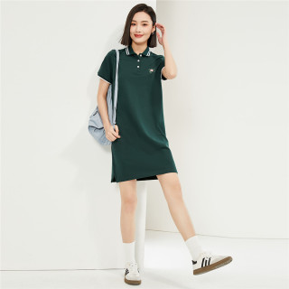 佐丹奴 裙子女装花朵刺绣针织莱卡棉珠地布POLO连衣裙 13464338