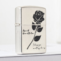 ZIPPO打火机之宝防风煤油 玫瑰之恋 蛇年男友收藏 黑色玫瑰-单机无油 单机
