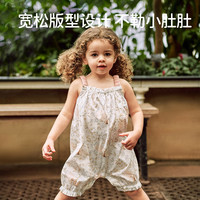 欧孕 婴儿衣服夏季薄款吊带连体衣婴幼儿纯棉无袖哈衣女宝睡衣爬服