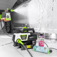 绿田（LUTIAN）雪豹银狐御兔无刷感应电机洗车机家用高压清洗机水枪洗车泵220V 1400W 御兔手提版- 泡沫壶+飞雪预洗液