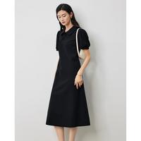 【中式】】24夏款泡泡袖POLO裙女收腰显瘦透气连衣裙