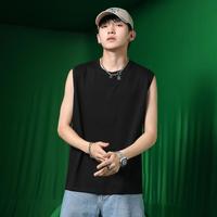 夏季基础款宽松T恤男简约百搭男士t恤背心纯棉亲肤打底上衣