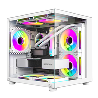 EVESKY海景房MINI全景版机箱电脑机箱无立柱台式主机m-atx主板白色侧透240水冷游戏机箱非暴风雪S920 海景房全景版-白色+5个暮光ARGB风扇