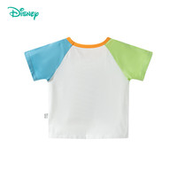 Disney baby 童装男女儿童夏季卡通短袖T恤时尚休闲舒适透气上衣夏季 ZD2ES009蓝绿 110