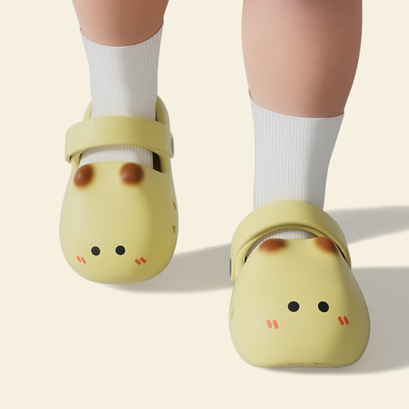 babycrayon2025新款卡皮巴拉户外儿童拖鞋亲子款夏季包头拖休闲洞洞鞋
