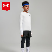 安德玛（Under Armour）男童假两件打底二合一长裤版型运动裤251123126 黑色 130cm