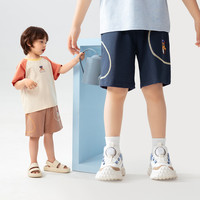 汪汪队男童裤子2025儿童夏季短裤男孩运动裤男宝宝夏款五分裤 深蓝(242PK0171)