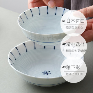 美浓烧渕十草系列餐具饭碗汤碗面碗盘子深盘日式 小钵12cm 1个