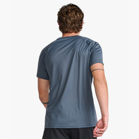 2XU Aero系列 短袖t恤男宽松休闲圆领运动夏季跑步速干透气吸汗上衣 律动灰/黑色反光 XL