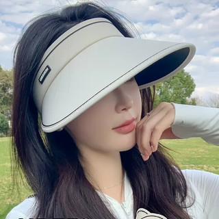 衣起纤手夏季大帽檐骑车空顶防晒帽女太阳帽子遮阳帽遮脸帽子 升级版可折叠-