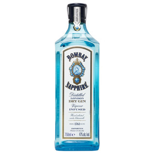 孟买蓝宝石（Bombay） 洋酒 金酒 杜松子酒 琴酒 750ml 750mL 1瓶 蓝宝石 47度
