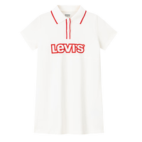 Levi's李维斯儿童女童polo连衣裙2025夏季新款中大童洋气短袖裙子 糖果白【柔软 透气】 110 /52 【建议身高98-104cm】
