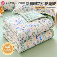 洁丽雅新疆棉花被夏凉被夏季棉絮空调被纯棉填充棉被被芯被子夏被 花海【A类面料】 150x200cm【新疆棉花填充】