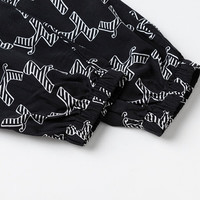 森马 Semir儿童长裤2024潮流满印休闲裤夏季裤子男童女童束脚防蚊裤 黑白色调00391 150 cm