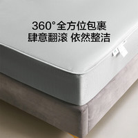 LOVO罗莱生活旗下品牌 A类可水洗凉席空调冰丝席可折叠高碳光软席子 【A类可水洗凉感席】灰-床笠款 两件套 90cm*200cm