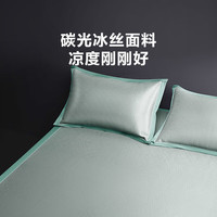 LOVO罗莱生活旗下品牌 A类可水洗凉席空调冰丝席可折叠高碳光软席子 【A类可水洗凉感席】绿-床笠款 两件套 120cm*200cm