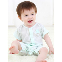 巴厘小猪婴儿连体衣服夏季薄款男宝宝哈衣纯棉女睡衣夏天短袖 【 闭档】-网纱-紫 80cm