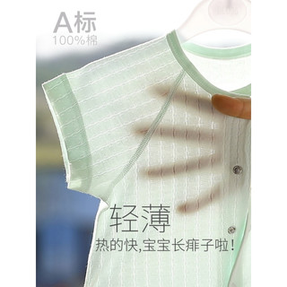 巴厘小猪婴儿连体衣服夏季薄款男宝宝哈衣纯棉女睡衣夏天短袖 【 开档】-网纱-粉黄 59cm