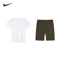 NIKE 耐克童装男女童短袖T恤+短裤2件套2025年夏季儿童休闲套装