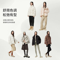 坦博尔2024年秋冬新款羽绒服女短款立领零压小个子显瘦面包服TBF530328T   (165)
