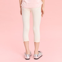 笛莎（DEESHA）童装儿童女童瑜伽裤2025夏季中大童休闲基础弹力打底裤 米白 160