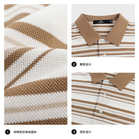 【丝光棉】七匹狼短袖polo衫男士2025夏翻领条纹抑菌短T恤男 185/100A/XXXL 备用1