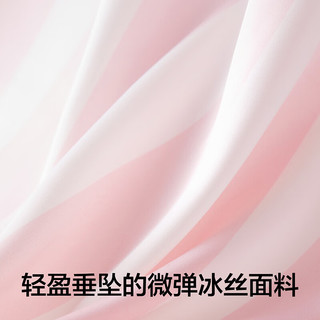 蕉内5系睡衣男女士夏季冰丝凉感短袖家居服520| 活动 【礼盒短短女款】奶杏条纹冰淇淋 XL