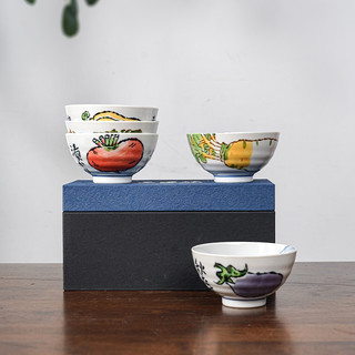 美浓烧（Mino Yaki）日本进口陶瓷日式和风家用饭碗创意陶瓷高脚米饭碗可爱碗
