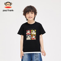 大嘴猴(paul frank)童装儿童T恤2025夏季新款舒适透气男女童潮流下摆拼接中大童上衣