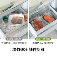 霜山SHIMOYAMA304不锈钢保鲜盒冰箱收纳盒冷藏冷冻食物储物盒分装盒速冻盒