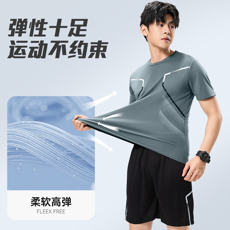线条黑短袖